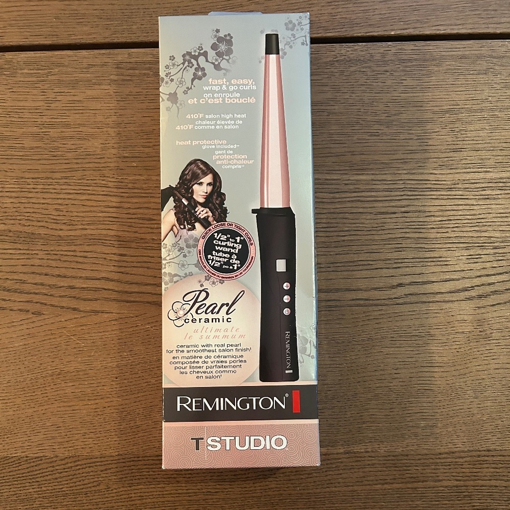 Remington T-Studio Pearl Ceramic 1/2" to 1" Curling Wand NIB